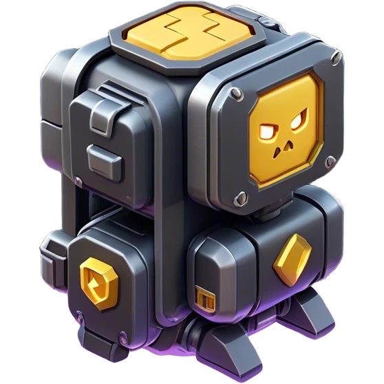 Clash of Clans aesthetic: Cinematic Playful 3D Isometric Jetpack Emoji, rendered in a 3D vector-style similar to standard emojis with minimal shading and bold, simplified shapes. A compact, distinct form with signature details, softly glowing with a futuristic sci-fi warfare charm. Simplified yet unmistakably iconic, highly detailed and consistent, glowing with a soft radiance and high shine. Stylized with a touch of high-tech brilliance and a soft glowing outline, capturing the essence of a beloved gaming relic with a friendly, playful manner! emoji