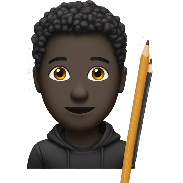 Black Sketchbook and pencil. emoji