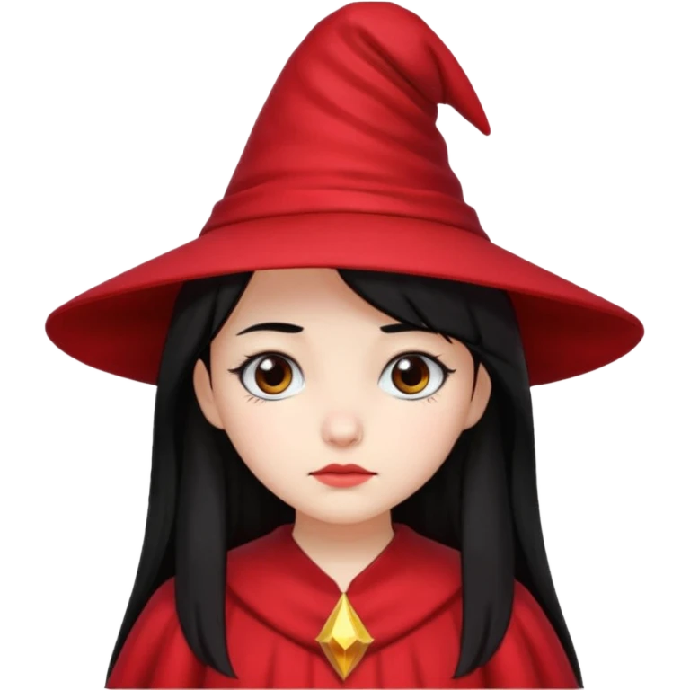 sad wizards in hat girl red dress black hair emoji