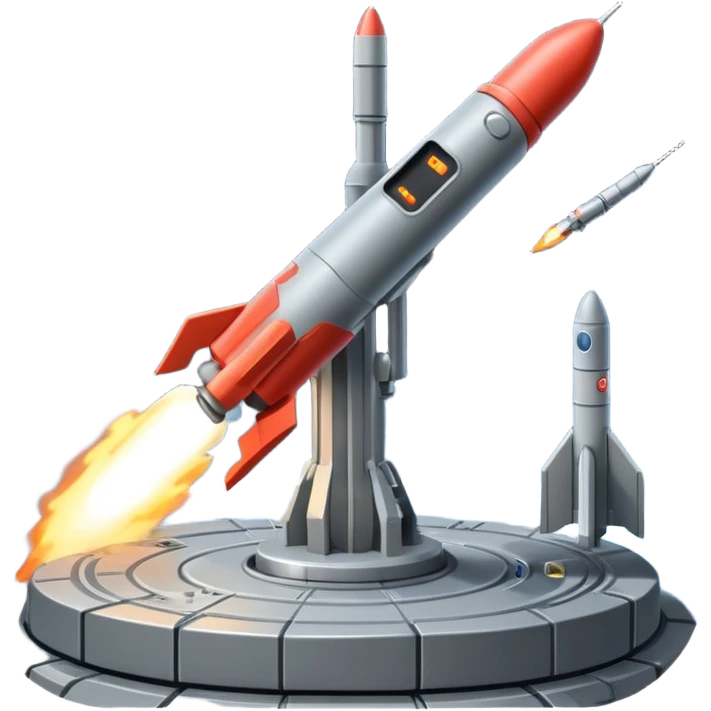 missile battery on a space station launching a missile emoji