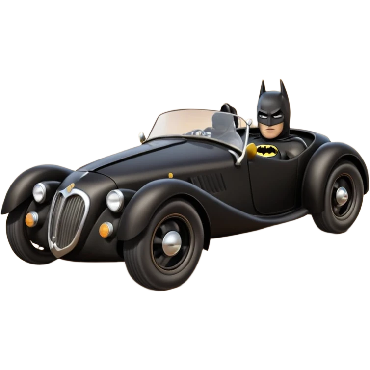 futuristic Batman’s Venomobile loosely based on 1957 MG roadster(flat long straight organically-shaped mechanical roomy interior seating inside the body) stealthy town hot rod desert dirt racing rwd rail emoji