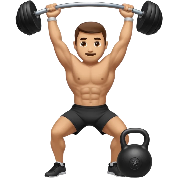 crossfit man emoji swinging kettlebell dynamic simple emoji style emoji