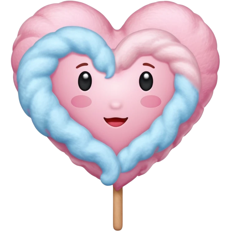 Cotton Candy, Heart-Shaped Cotton Candy – soft pink heart form with sparkle  emoji