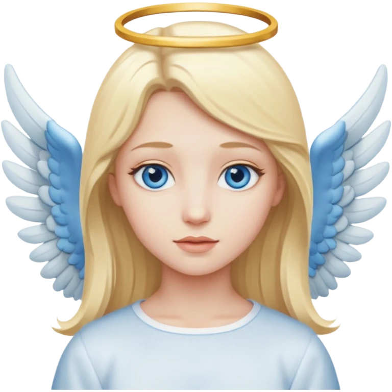 Blonde angel, blue eyes emoji