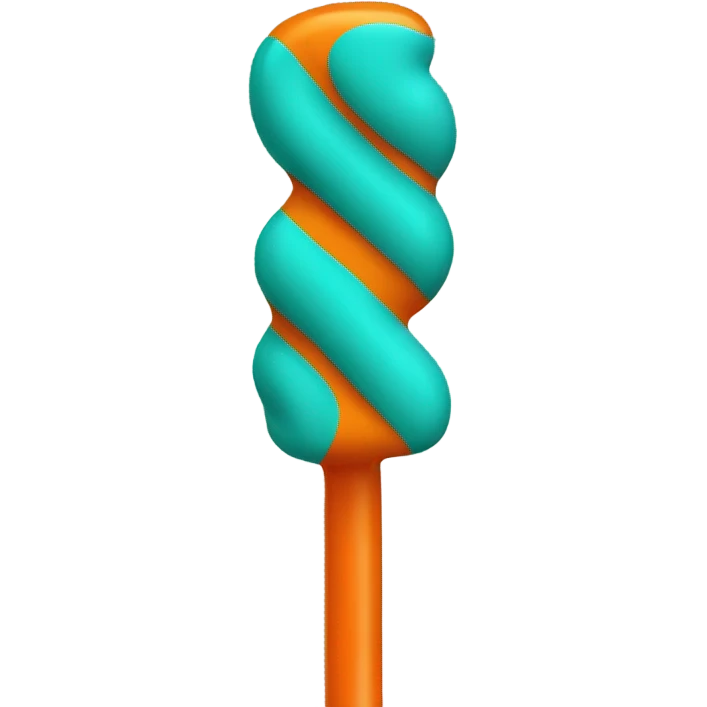 Teal and orange striped cane emoji