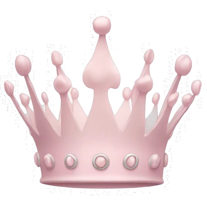 White and pastel pink crown emoji