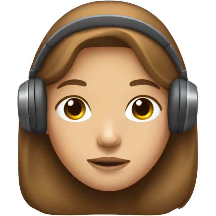 Girl Sleep emoji with long brown hair light skin and headphones emoji