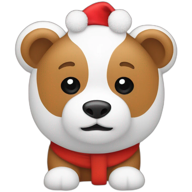 Osito navideño de color rojo y blanco montado en un ciervo emoji