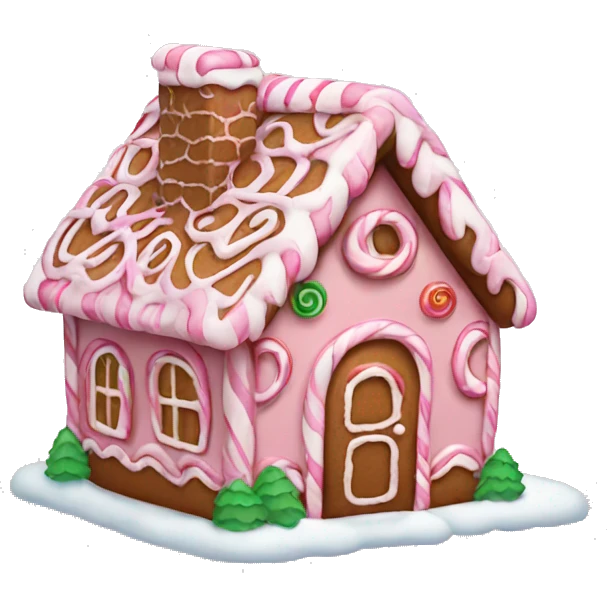 Pink gingerbread house emoji
