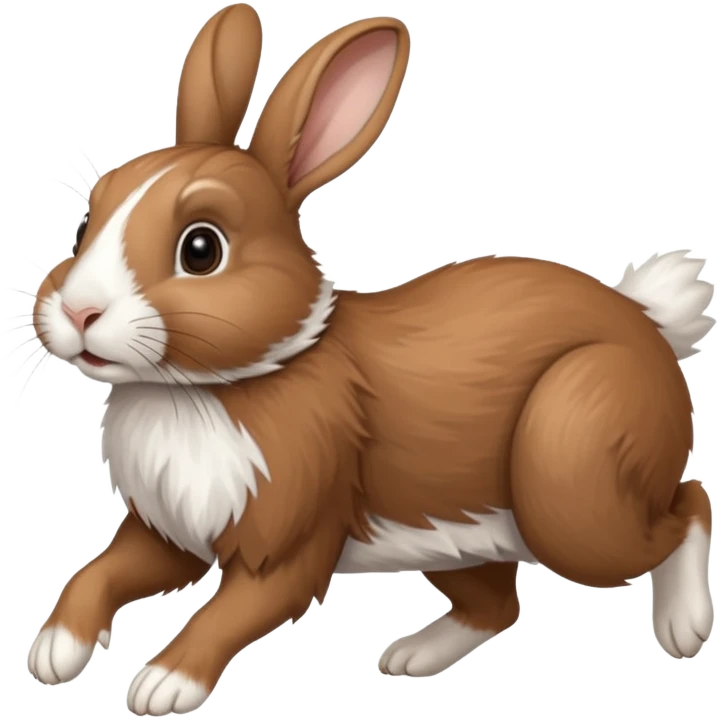 High resolution of a running farm rabbit emoji