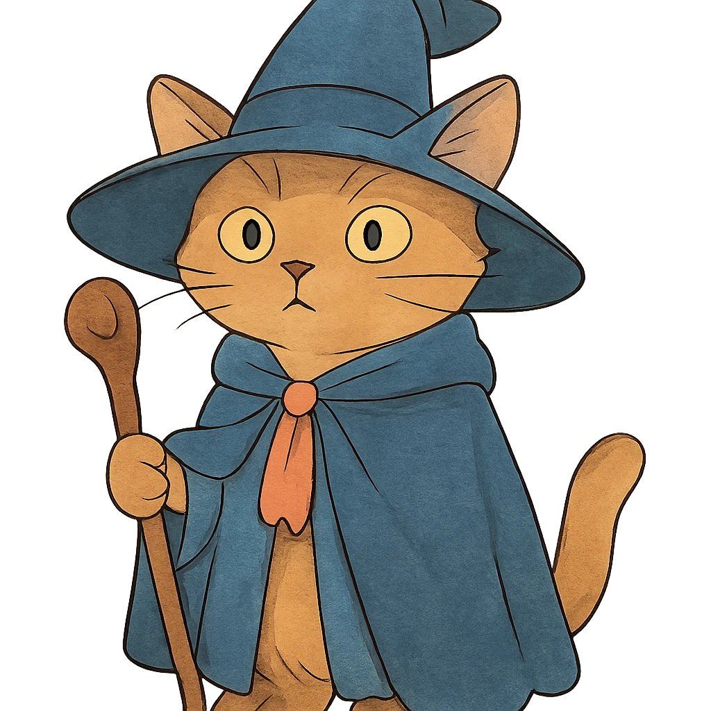 ghibli style wizard cat emoji