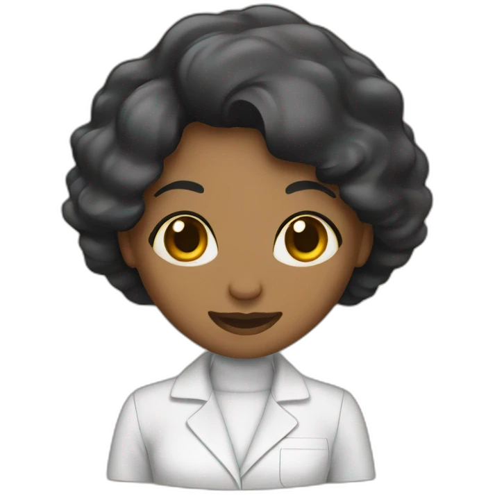 dentista mujer cabello negro y piel canela emoji