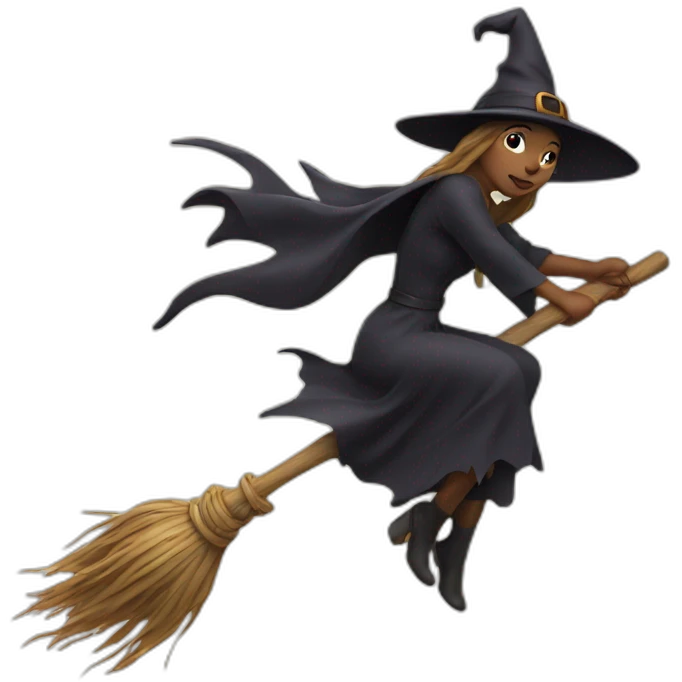 witch on a broom emoji