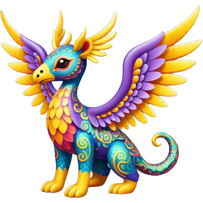 colorful fantasy animal alebrije with wings emoji