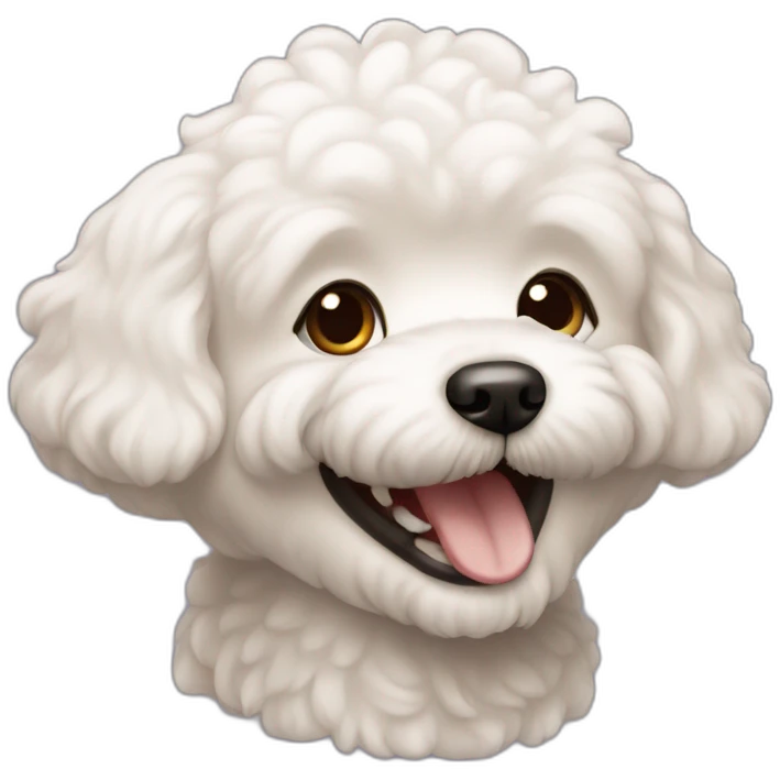 dog bichon light brown laughing face emoji