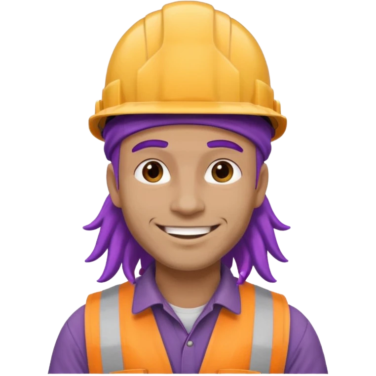 construction worker dreadlocked purple haired man  emoji