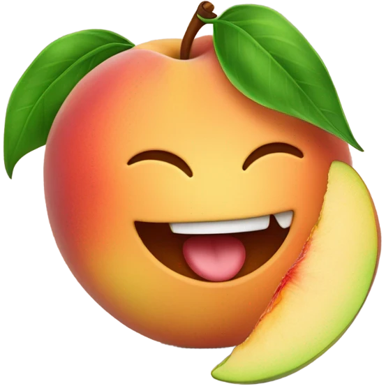 Smiley face emoji eating the peach emoji emoji
