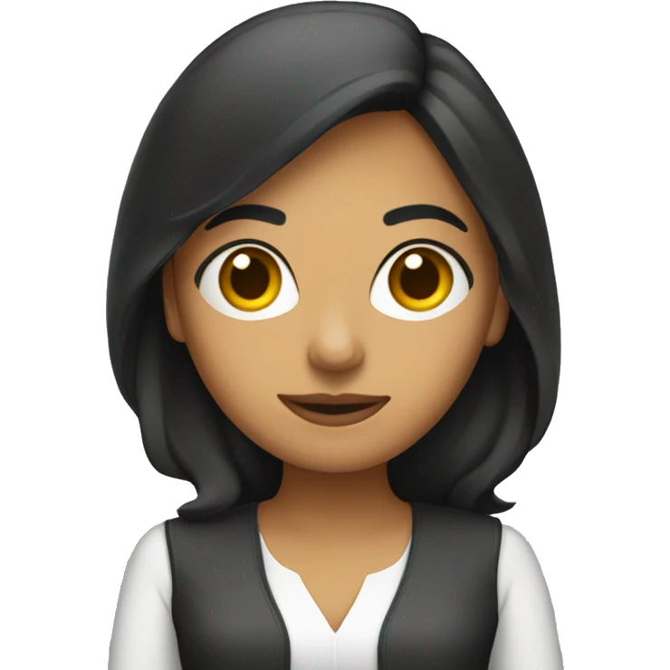 latina woman with a computer like coding emoji