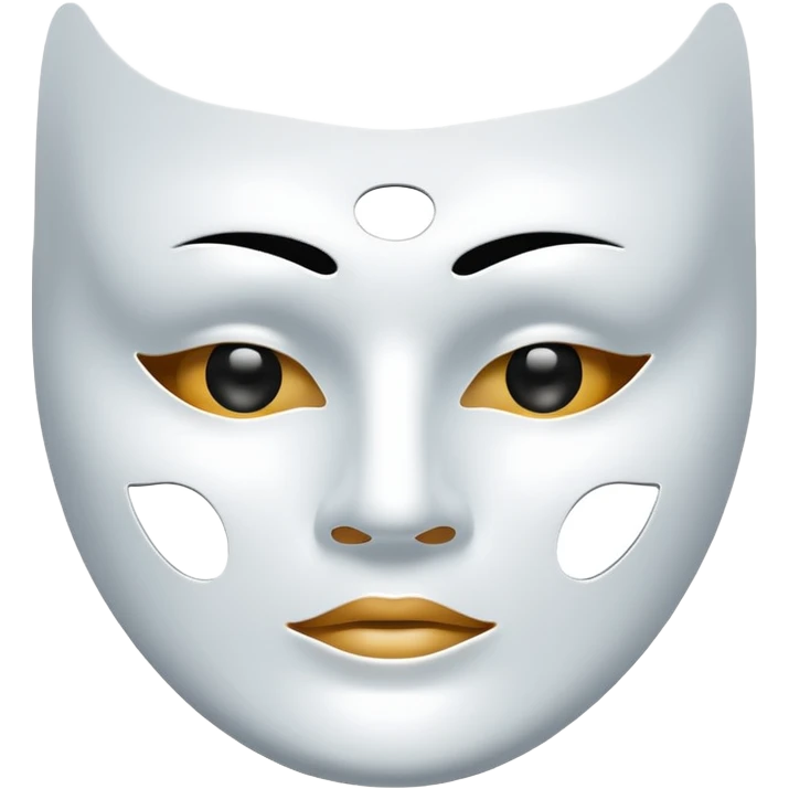 a sheet of white mask pack for face skincare beauty, except on the face, transpalent holes on eyes and mouth emoji