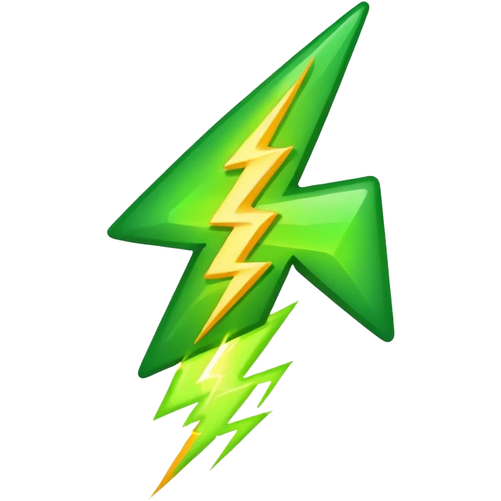 make warm light Green lightning emoji