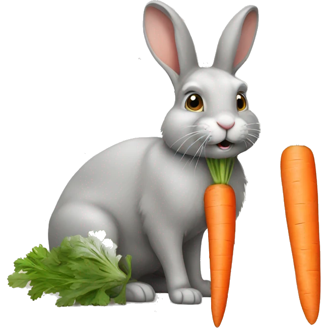 Rabbit eating a carrot emoji