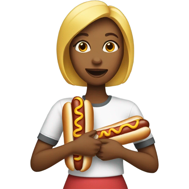 Women with hotdog emoji