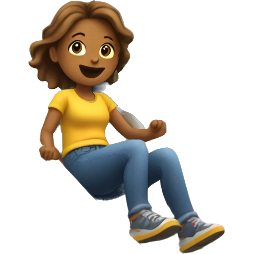 Woman going down a slide in a playground  emoji