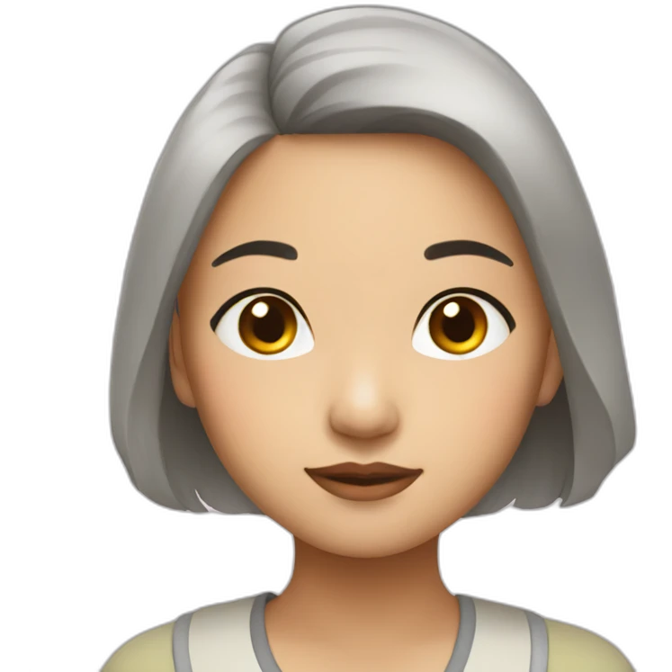 Serene asian girl emoji