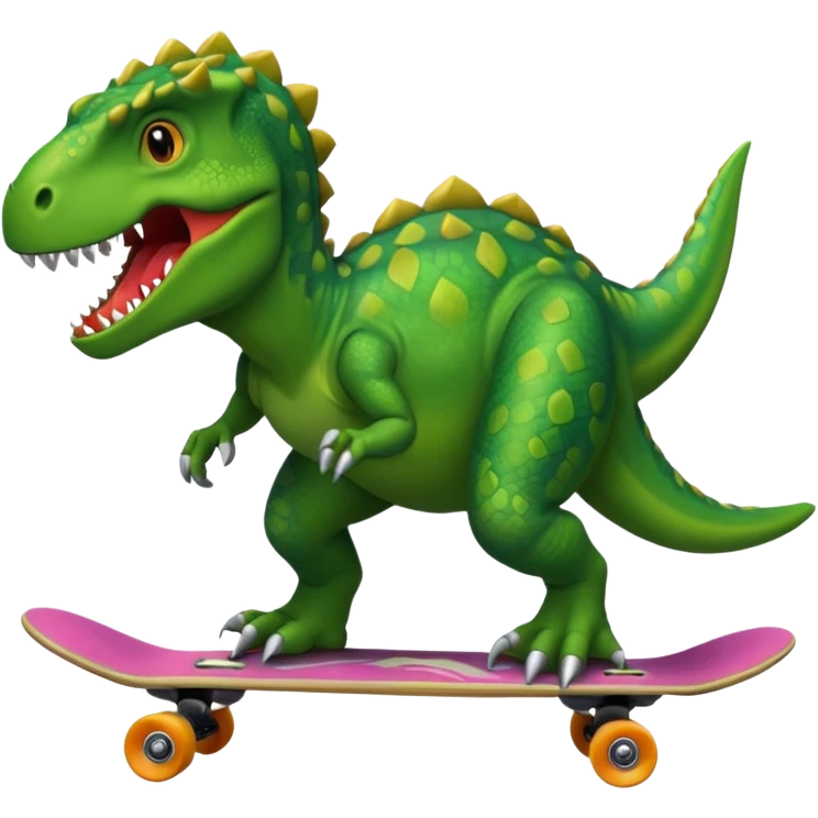 Dinosaur on a skateboard emoji