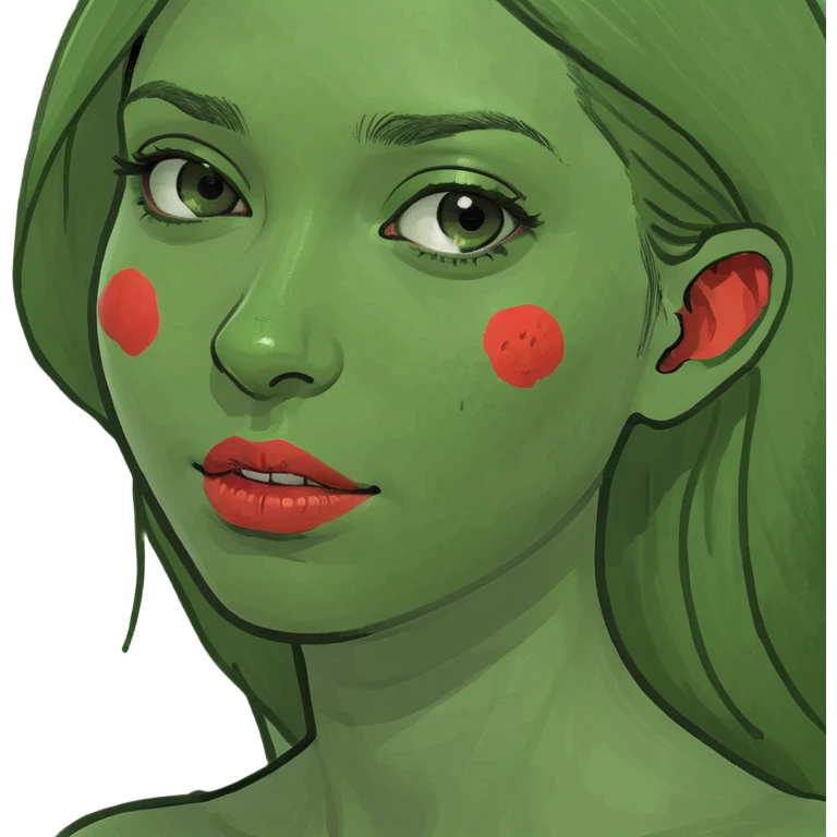 Girl with redness inflammation skin emoji
