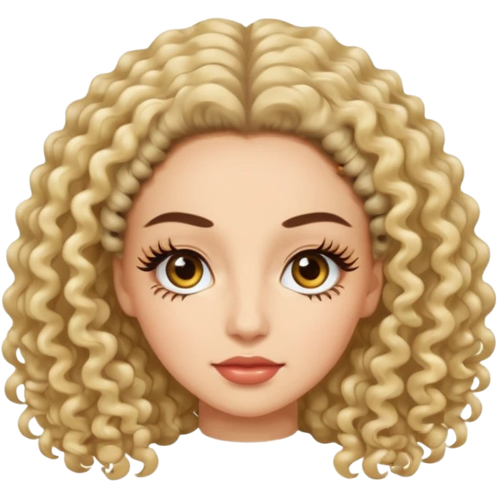 a woman with eyelash perm emoji