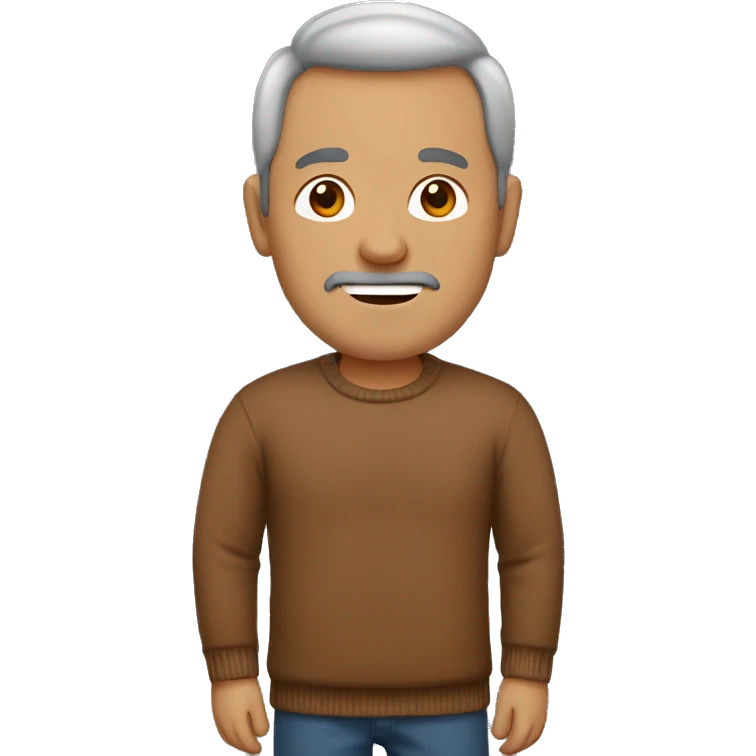middle age man with brown sweater emoji