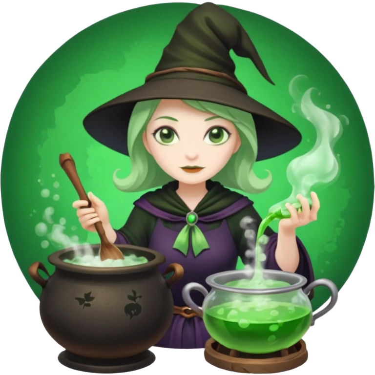 green witch cooking potion emoji