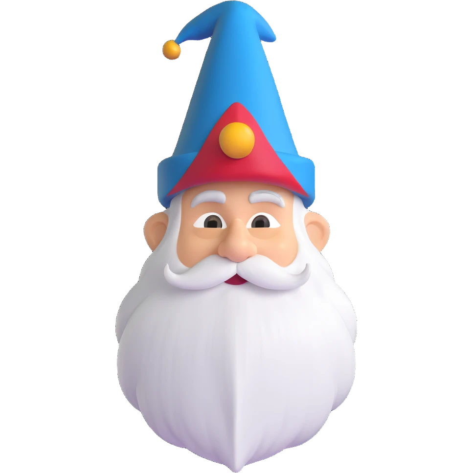 A big gnome with a long beard and pointy hat emoji