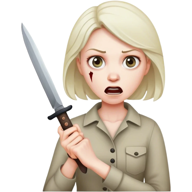 crazy scary women knife emoji