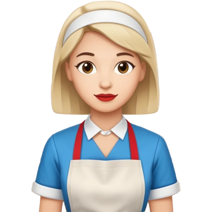 serveur restaurant, pop art, simple lines, flat emoji