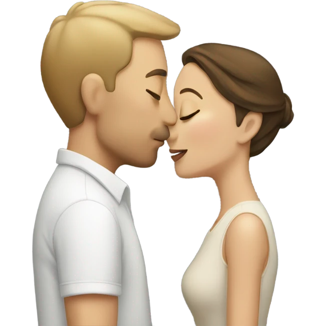 White Man kissing woman emoji