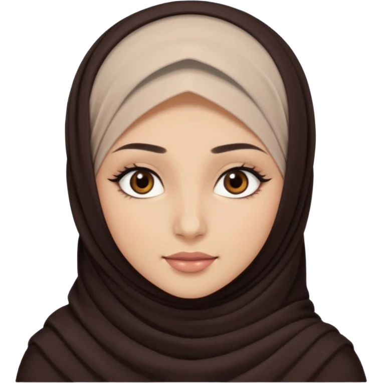 half hijab with dark brown eyes and long lashes with and light  skin emoji