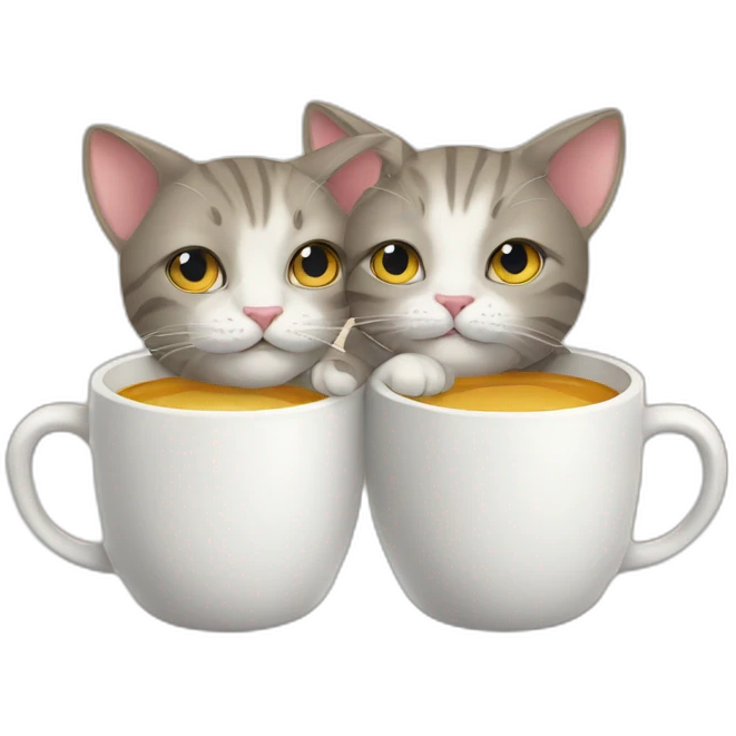 Two cats two cups emoji