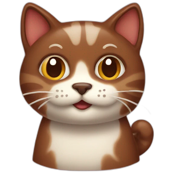 Brown cat as cream brownie dessert emoji