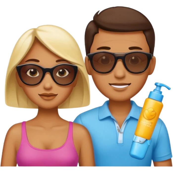 
female male suncream and sunglasses emoji