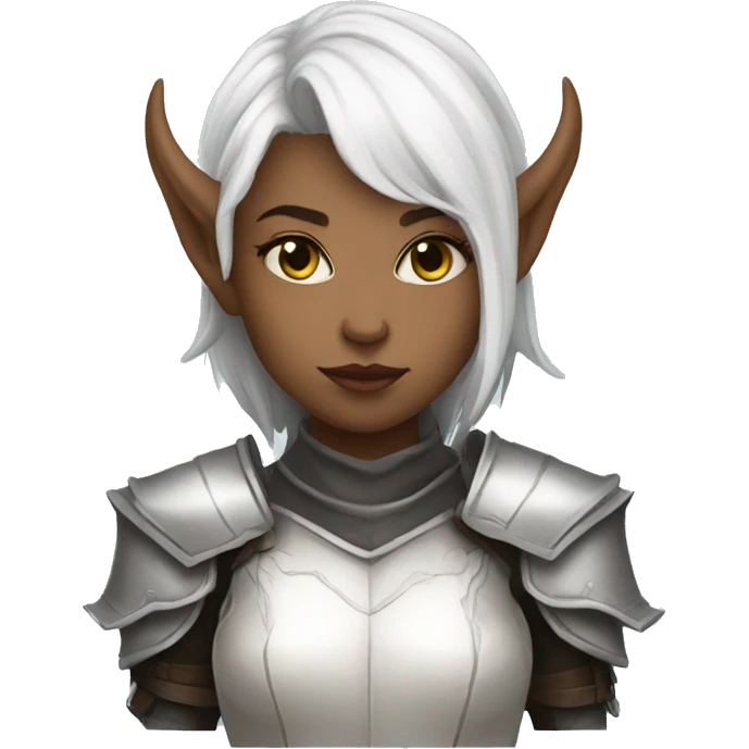 White tiefling knight girl emoji