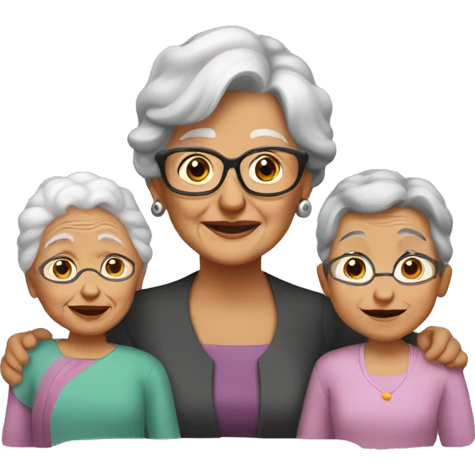 Abuelita y sus nietas emoji