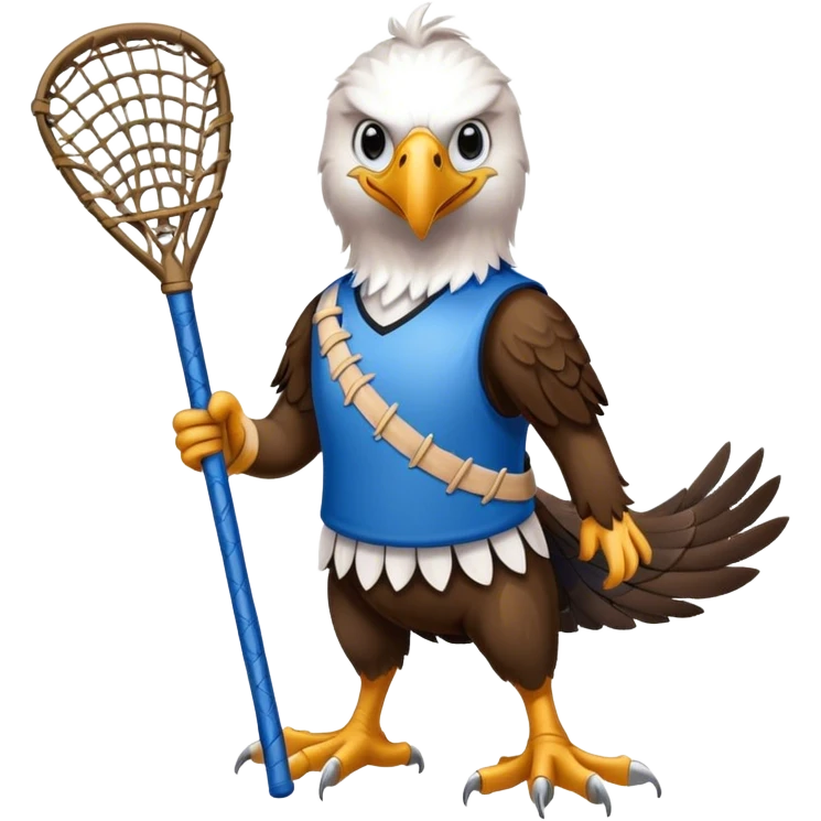 Eagle with lacrosse stick blue jersey emoji