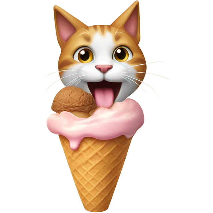 Cat eating ice cream emoji