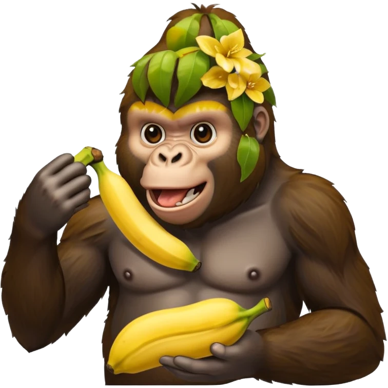 gorilla eating banana emoji
