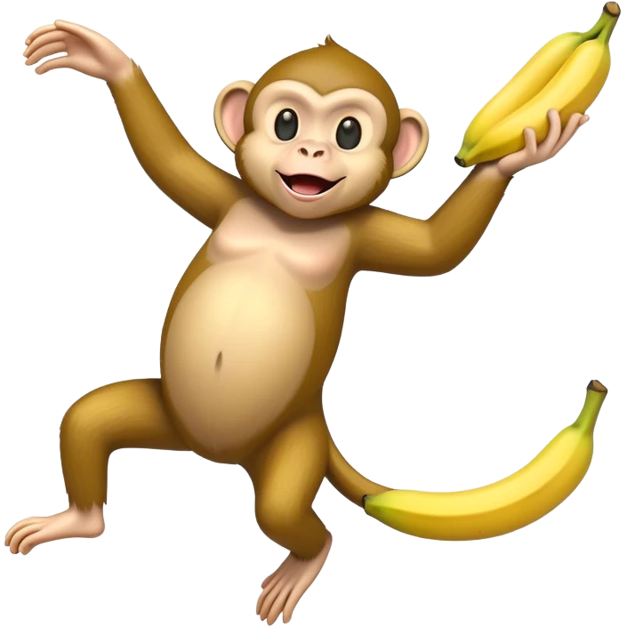 Monkey jump in banana emoji