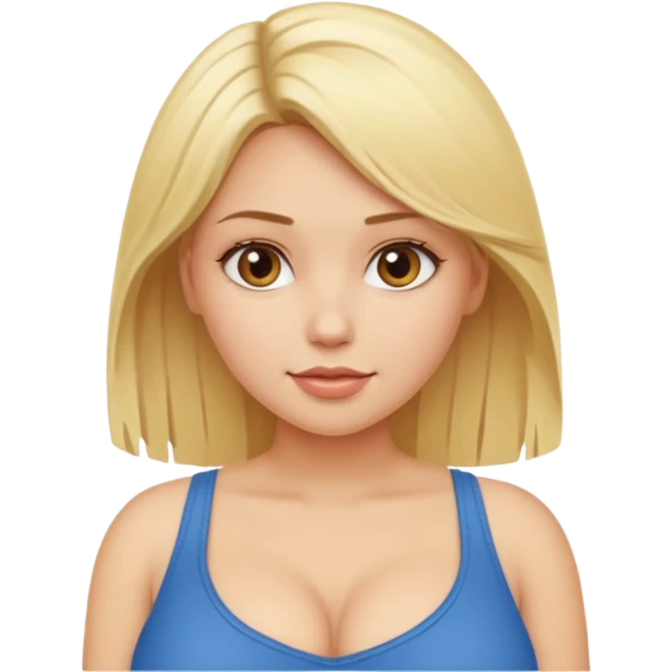Hot blonde girl with big boobs naked emoji