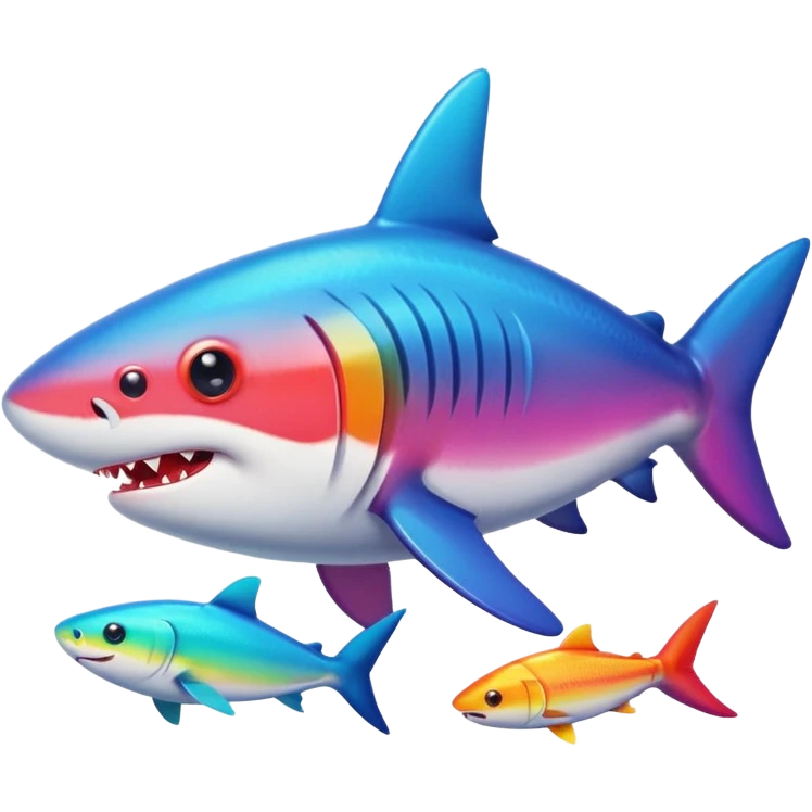 Rainbow shark eating fish  emoji