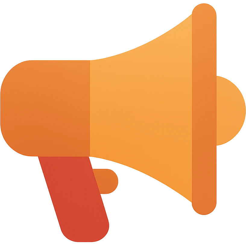 megaphone modern icon style, simple and bold, suitable for app or web interface emoji